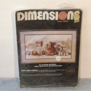 Dimensions 1986 teddy bear parade cross no count cross stitch